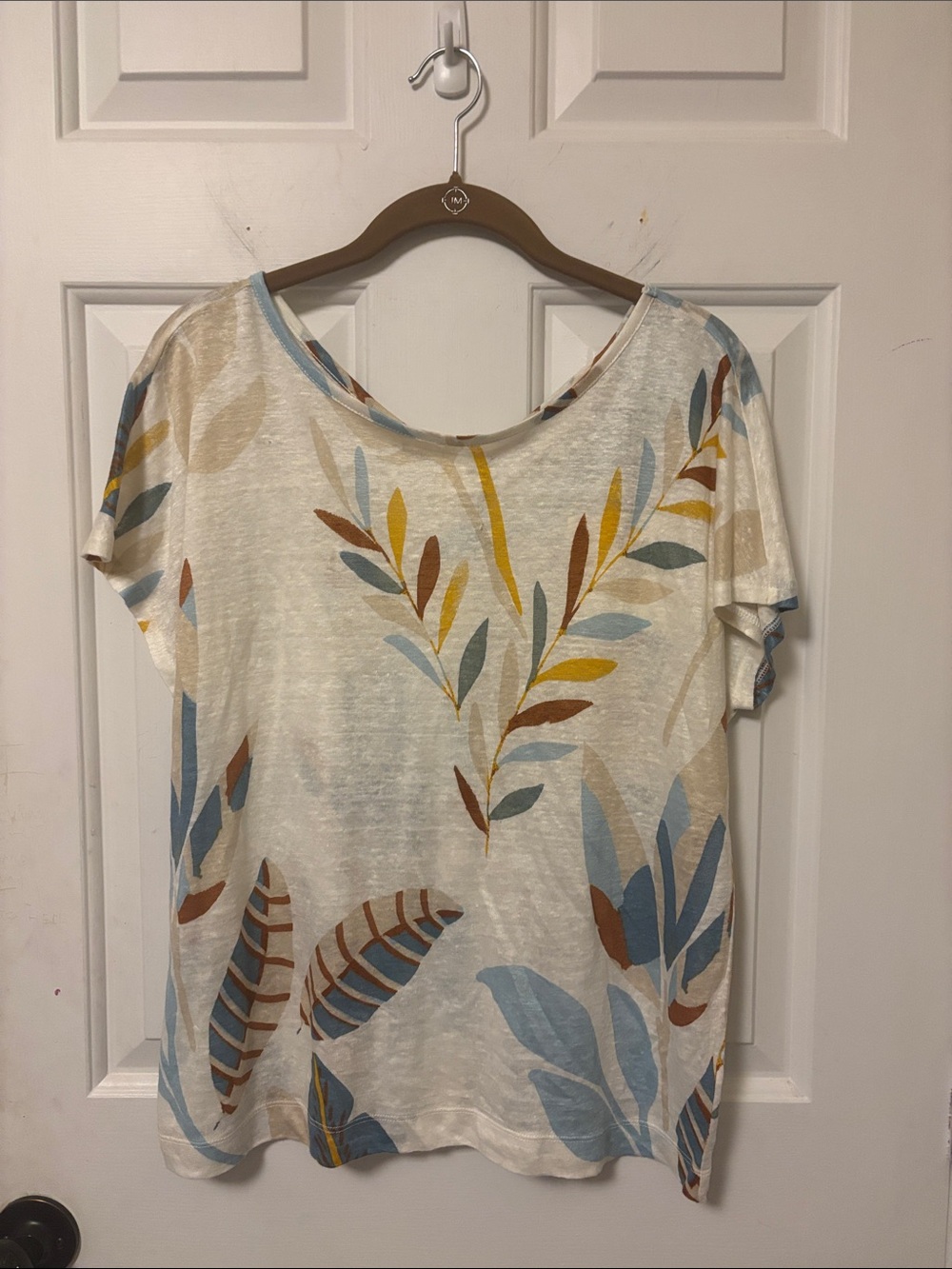 NWT 100% Linen Cynthia Rowley Cream Top Size Medium M